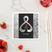 Serviette En Papier Ruban de sensibilisation de Parkinson Noir et arge (En situation)