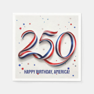 Serviette En Papier Ruban et étoiles patriotiques pour le 250e anniver