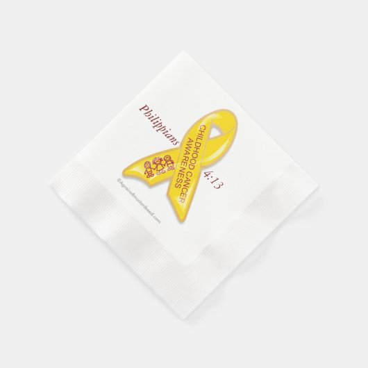 Serviette En Papier Ruban jaune Cancer de l'enfance (Coin)