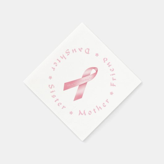 Serviette En Papier Ruban rose (Coin)