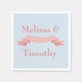 Serviette En Papier Ruban rose et bleu (Devant)