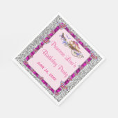 Serviette En Papier Ruban rose Parties scintillant d'argent Royal Prin (Coin)