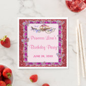 Serviette En Papier Ruban rose Parties scintillant rouge Royal Princes (En situation)