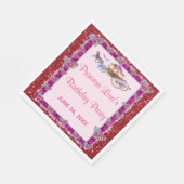 Serviette En Papier Ruban rose Parties scintillant rouge Royal Princes (Coin)