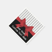 Serviette En Papier Ruban rouge moderne et papier à bande personnalisé (Coin)