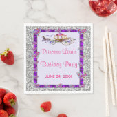 Serviette En Papier Ruban violet Parties scintillant d'argent princess (En situation)