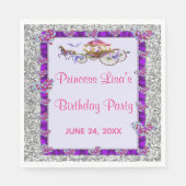Serviette En Papier Ruban violet Parties scintillant d'argent princess (Devant)