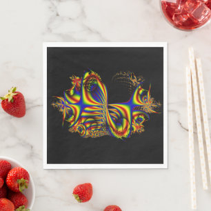 Serviette En Papier Rubans Arc-en-ciel Fractal Art