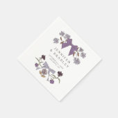 Serviette En Papier Rubans et Mariage de fleurs Lilac Boho (Coin)