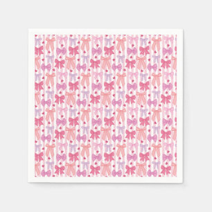 Serviette En Papier Rubans et rayures pastel féminins