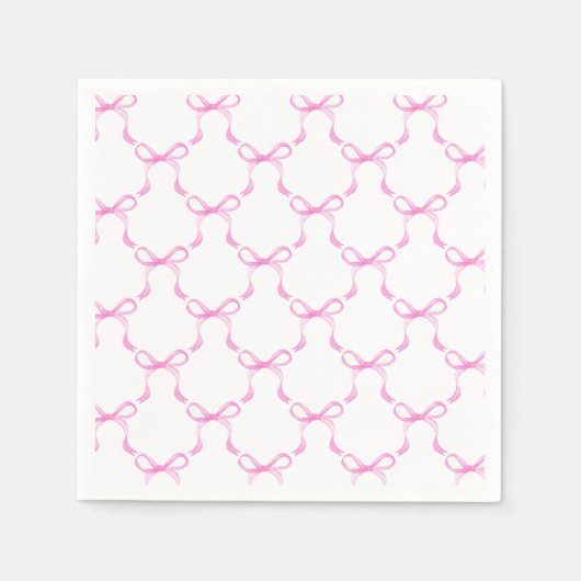 Serviette En Papier Rubans roses Anniversaire Fête Mariage douche (Devant)