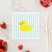 Serviette En Papier Rubber Duck Party Blue Stripe (En situation)