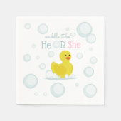 Serviette En Papier Rubber Duck Waddle It Be Gender Reveal (Devant)