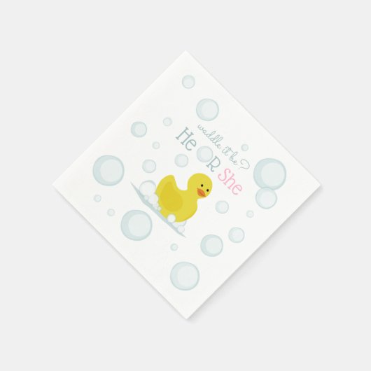 Serviette En Papier Rubber Duck Waddle It Be Gender Reveal (Coin)