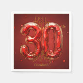 Serviette En Papier Rubis et Or Pierre Précieuse Brillante 30e Anniver (Devant)
