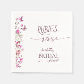 Serviette En Papier Rubis rose et blush personnalisés pour une douche  (Devant)