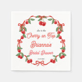 Serviette En Papier Rubis sur ruban coquette douche de mariée (Devant)