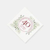 Serviette En Papier Ruby 40e anniversaire Mariage Pays verdure (Coin)