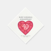 Serviette En Papier Ruby 40ème mariage Anniversaire des serviettes d'a (Coin)