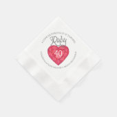 Serviette En Papier Ruby 40ème mariage Anniversaire des serviettes d'a (Coin)