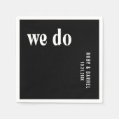 Serviette En Papier Ruby Black Mariage moderne (Devant)