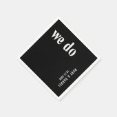 Serviette En Papier Ruby Black Mariage moderne (Coin)