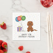 Serviette En Papier Ruby Cavalier King Charles Spaniel Chien - Anniver (En situation)