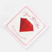 Serviette En Papier Ruby Gemstone. Bijouterie. 40 Anniversaire du Mari (Coin)