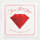 Serviette En Papier Ruby Gemstone. Bijouterie. 40 Anniversaire du Mari (Devant)