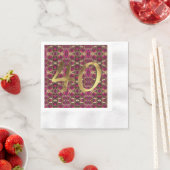 Serviette En Papier Ruby Gemstone Motif 40e anniversaire de Mariage (En situation)