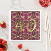 Serviette En Papier Ruby Gemstone Motif 40e anniversaire de Mariage (En situation)