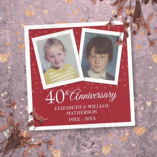 Serviette En Papier Ruby Mariage 40e anniversaire Enfance Photos