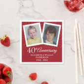 Serviette En Papier Ruby Mariage 40e anniversaire Enfance Photos (En situation)