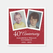 Serviette En Papier Ruby Mariage 40e anniversaire Enfance Photos (Devant)
