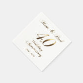 Serviette En Papier Ruby Mariage 40e anniversaire Parents (Coin)