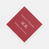 Serviette En Papier Ruby Red 40th Anniversary Party Papier Napkin (Coin)