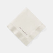 Serviette En Papier Ruby Red Cream Personnalisé Mariage en filigrane (Coin)