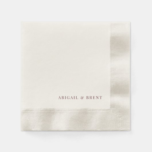 Serviette En Papier Ruby Red Cream Personnalisé Mariage en filigrane (Devant)