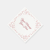 Serviette En Papier Ruby Red Hearts Mariage Confetti (Coin)
