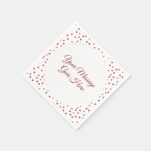 Serviette En Papier Ruby Red Hearts Mariage Confetti (Coin)