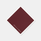 Serviette En Papier Ruby Red Personnalisé Cocktail Mariage (Coin)