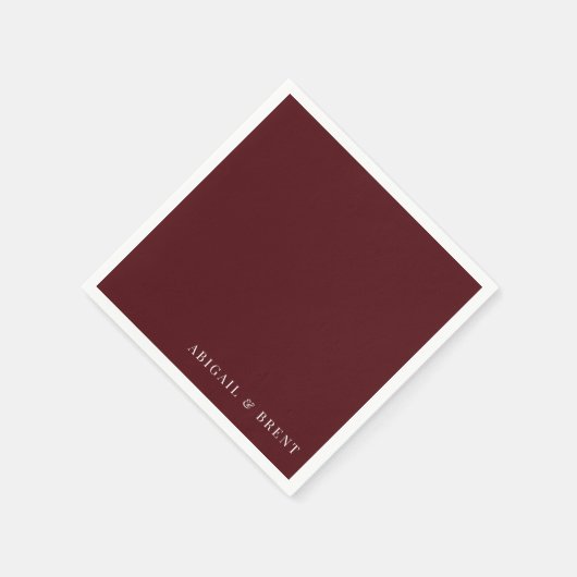 Serviette En Papier Ruby Red Personnalisé Cocktail Mariage (Coin)