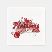 Serviette En Papier Ruby Red Script Blossoms (Devant)