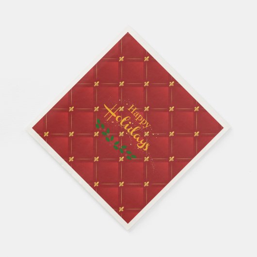Serviette En Papier Ruby Rouge et or Art Déco/Art Nouveau (Coin)