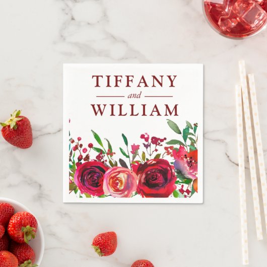 Serviette En Papier Ruby Rouge Rose Romantique Toutes les Occasions Na (En situation)