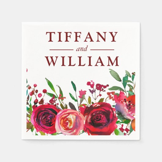 Serviette En Papier Ruby Rouge Rose Romantique Toutes les Occasions Na (Devant)