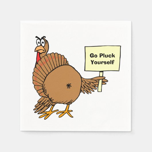 Serviette En Papier Rude Thanksgiving Plaisanteries Pun Go Pluck You (Devant)