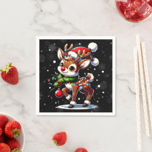 Serviette En Papier Rudolph Le Nez Rouge Noël