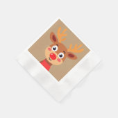 Serviette En Papier Rudolph mignon Papier de rennes de nez rouge Napki (Coin)