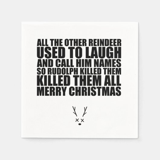 Serviette En Papier Rudolph Napkins | Serviettes de Noël (Devant)